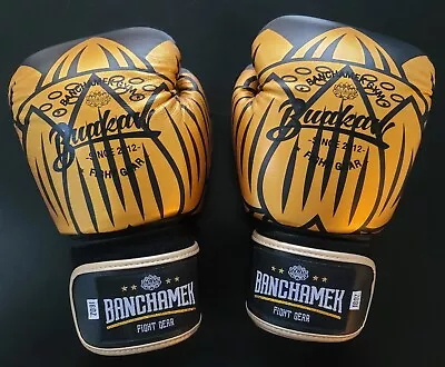 Buakaw Boxing Muay Thai Kickboxing Gloves (BGL-GL3) - Genuine Leather - Black • $115