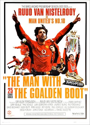 Ruud Van Nistelrooy GOALDEN BOOT Vintage Manchester United 2003 25x35 POSTER • $26.99