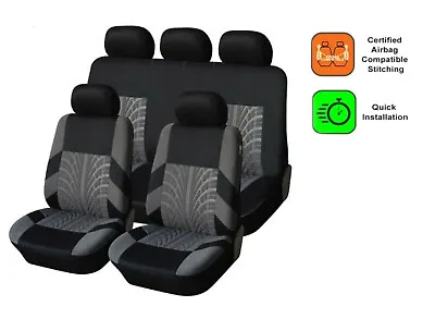 Grey - Black Soft Fabric 9 Pcs Full Set Car Seat Covers For Mini Cooper Bmw  • £21.12