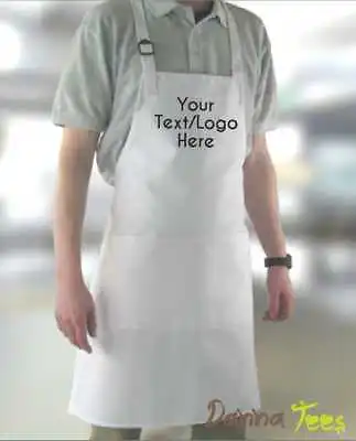 Personalised Custom Printed Apron With Pocket Baking Cooking Business Logo Text • £13.99
