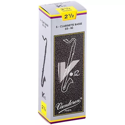 Vandoren V12 Series Bass Clarinet Reeds Strength - 2.5 Box Of 5 • $30