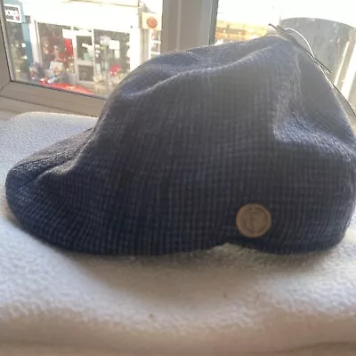 £10.99 • Buy Mens FIretrap Gatsby Cap Blue Grey Tweed Check Flat Cap Hat