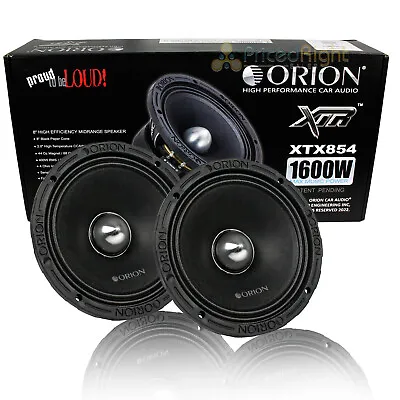 Orion Audio 1600 W Watt 8  Mid Range Bass Loud 4 Ohm Set Of 2 Speakers XTX854 • $149.95