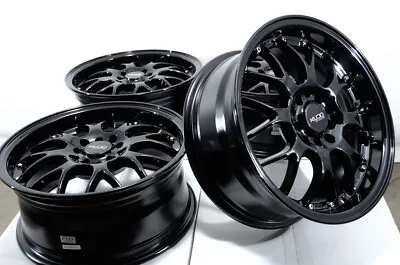 $669 • Buy 16  5x100 5x114.3 Mesh Wheels Rims Full Black W/Chrome Rivets Honda Civic Accord