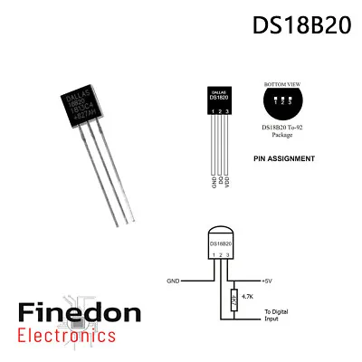 DS18B20 Temperature Sensor Dallas 18B20 1-WIRE Digital Thermometer • £2.68