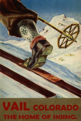 $21.06 • Buy Vail Colorado Home Of Skiing Uphill Winter Sports Vintage Poster Repro FREE S/H