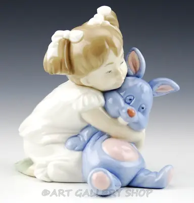 Nao Lladro Figurine I LOVE YOU SO MUCH GIRL WITH BUNNY RABBIT #1263 Retired Mint • $53.99