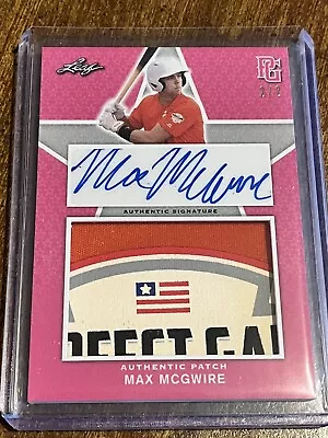 Max Mcgwire 2020 Leaf Perfect Game Jersey Logo Patch Autograph #2/2 Oklahoma • $79.99
