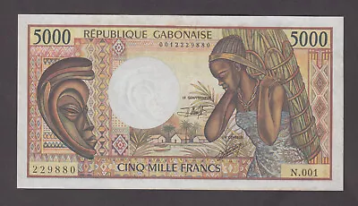 GABON P.6b-9880  5000 5000 FRANCS SIG 14 N.001  EXTREMELY FINE  2208 • $72