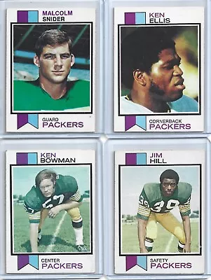 Max-1973 Topps Packers J Hill Rc K Bowman K Ellis M Snider Rc Gb-6 Nice -🏈 • $1