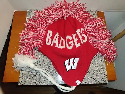 Wisconsin Badgers Fleece & Knit Winter Mohawk Hat. Youth.  • $22