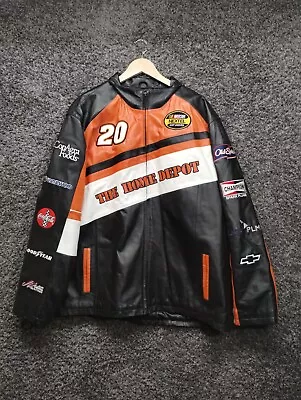 VTG Wilsons Leather Chase Home Depot Tony Stewart 20 Jacket Orange Quilted • $134.97