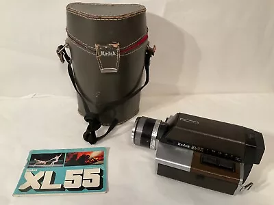 Tested & Turns On Kodak XL55 Super 8 Film 8mm Video Camera Camcorder Case/Manual • $29.99