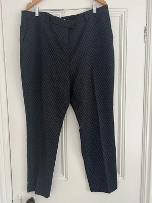 £19.99 • Buy Monsoon Black Tailored Peg Leg Trousers 20 Formal Dress Pants Spot Pattern