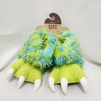 Lazy One Paw Slippers Green Blue Monster Unisex Kids Or Adult Choose Your Size • £22.16