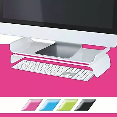 Leitz Ergo WOW Adjustable Monitor Stand Two Height Settings PinkWhite 650400 • $173.14