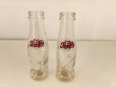 Lot Of 2Vintage Mini Miniature Glass Pepsi Bottles 4.25  Drink Pepsi Cola  • $7.99