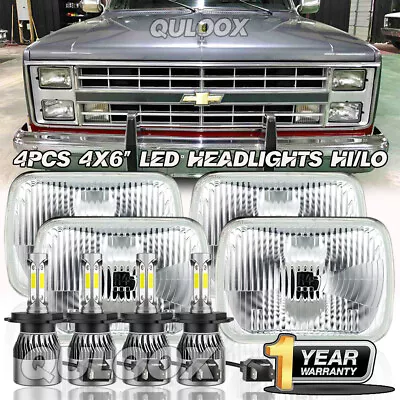 4 X6  Rectangular Conversion Headlights For 1988-1989 Chevy C/K1500 K2500 K3500 • $125.99