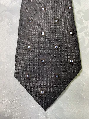 NWT MICHAEL KORS Silk/Viscose Tie~ Brown/Gray W/ Squares~ 3.5  Wide~ SHIPS FREE! • $13.90