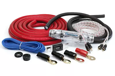 KnuKonceptz KCA TRUE 1/0 Gauge Power Amp Wiring Install Kit W/ 250A ANL Fuse Red • $99.99