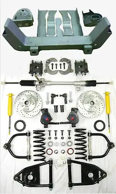 1964 1970 Ford Mustang II Manual Front End Suspension Kit 2  Drop Slotted Cougar • $1490.87