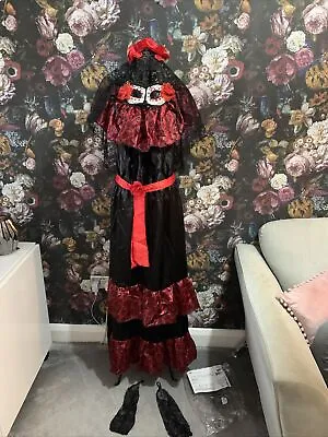 Adult Fancy Dress Costume Size Large 16-18 Day Of The Dead Senora Brand New • £10