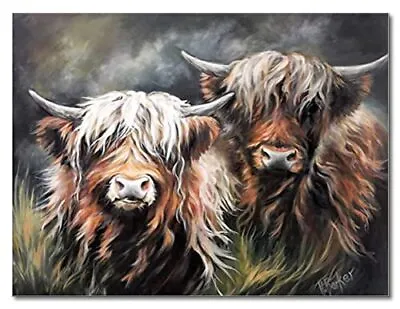 Highland Cow Paint By Numbers For Adults Children Beginner DIY Canvas Paintin • £15.88