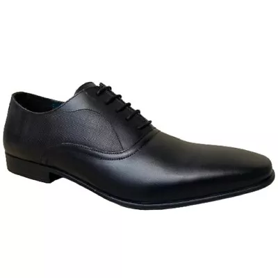 Mens Leather Lace Up Oxford Smart Casual Office Work Formal Dress Shoes Sizes • £18.95