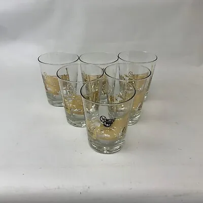 Vintage Bar Glasses With Gold Tractors On Glass Farmall • $49.99