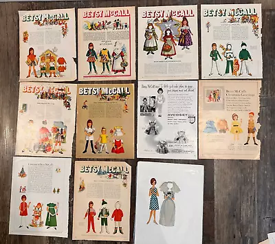 Vintage Lot 11 Of Uncut Betsy McCall Magazine Paper Dolls 1960s 1970 • $22.95