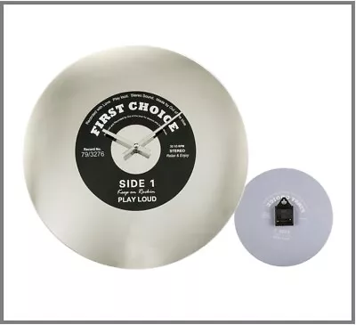 Wall Clock Gramophone Record Glass Mirror Schallplattenuhr Retro First Choice LP • £11.51