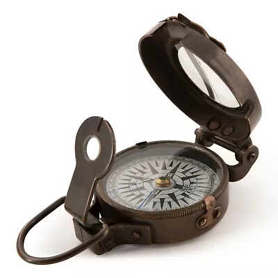 WWII Military Lensatic Brass US Army Pocket Compass Hiking Camping Decor New • $60.91