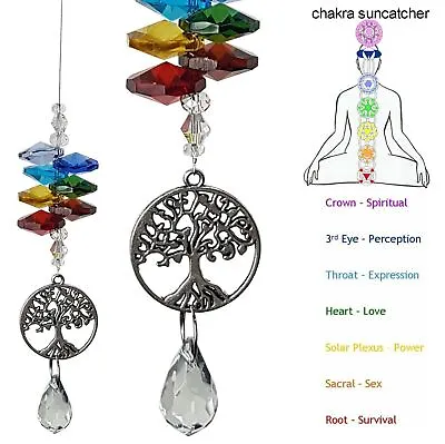 Tree Of Life Crystal Suncatcher Chakra  Suncatchers Car Mirror Sun Catcher • £6.17