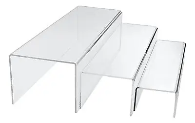 T'z Tagz Acrylic Step Display Stand Nesting Bar Style Riser Variation Set • £28.50