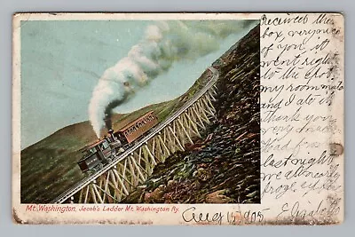 Postcard Mount Washington New Hampshire Train Jacobs Ladder Track View NH 1905 • $142.95