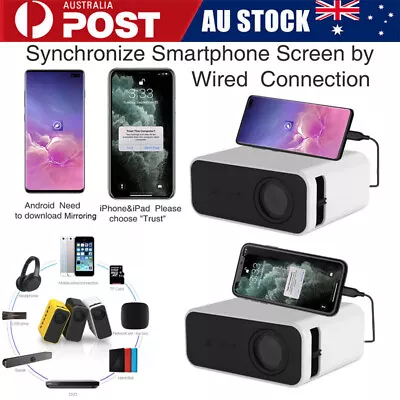 $57.99 • Buy Mini Projector LED HD 1080P Office Cinema Portable Home Movie Phones Projector