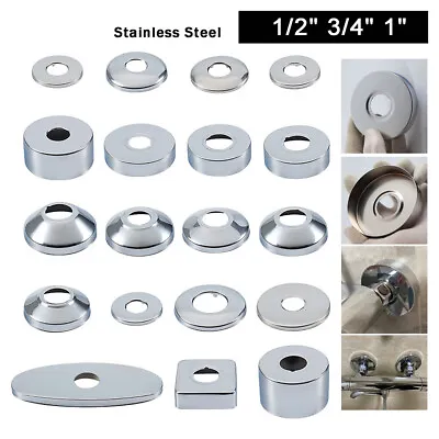 Tap Pipe Collars Cover Stainless - Pipe Shroud Rose Covers - Wall Hole Decor Cap • £13.74