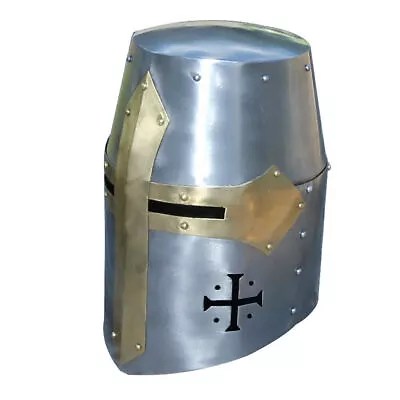 Late Twelfth Century 20G Steel Crusader Templar Knight Great Helm • $99.99