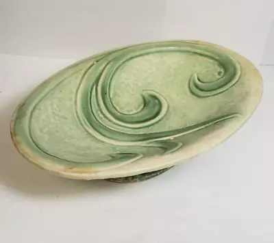 Vintage Mccoy Pottery Princess Oval Pedestal Console Dish 7.25  X 11.25  • $33.99