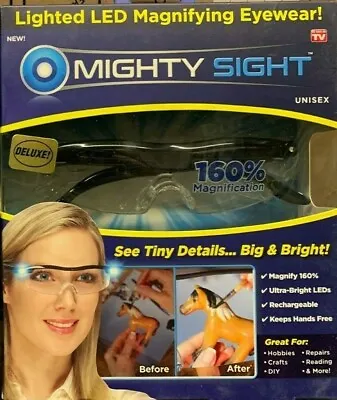 New Mighty Sigh RECHARGEABLE Led Magnifying  Glasses +FREE Carrying Case • $9.99