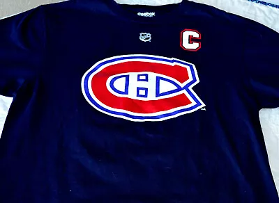 NHL Reebok Montreal Canadiens T Shirt Mens Small Brian Gionta #21 Navy Blue LT • $7