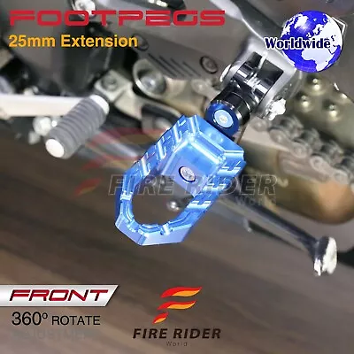 BUZZ Extended Front Wide Foot Pegs Blue For XV125 Virago 97 98 99 00 • $59.22