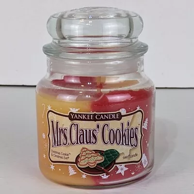 Yankee Candle Mrs. Claus’ Cookies Christmas Eve Swirl 12 Oz Jar RARE Label Red • £38.56