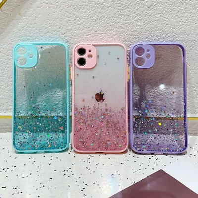 $8.63 • Buy Bling Glitter Back Case For IPhone XS XR 14 13 12 11 Pro Max 7 8 Plus SE2 Cover