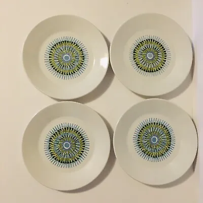 4 Vtg MCM J G Meakin Ironstone Aztec Bread Plates 7” Mod HTF England Blue Green • $34.99