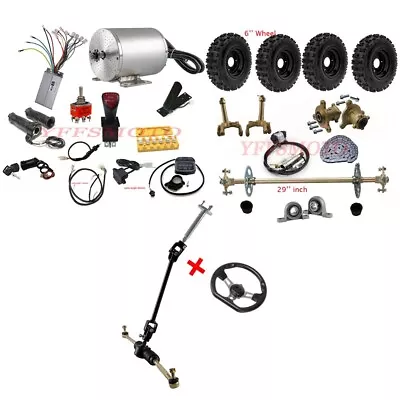 48V 1800W Motor Rear Axle Kit 6'' Wheel Tire For 4 Wheeler Go Kart Golf Trike US • $705.29