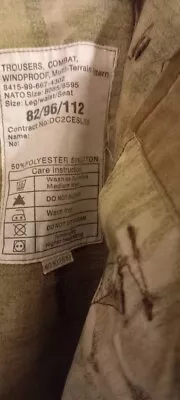 Genuine British Army Windproof MTP Combat Trousers 82/96/112 (see Label In Pic). • £20