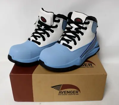 Avenger Work Boots Reaction Mid CN Man's Size 9 Medium (White/Blue/Black) - NEW! • $99.99