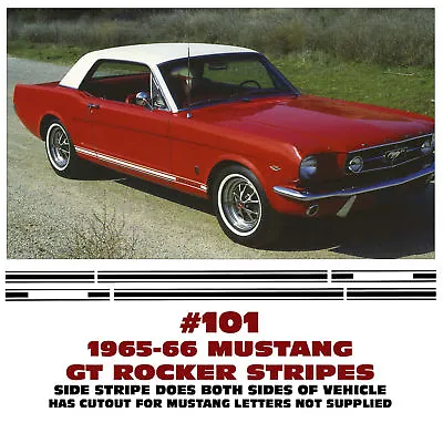 Ge-101 1965 1966 Ford Mustang Gt - Lower Side Rocker Stripe Kit • $34.23