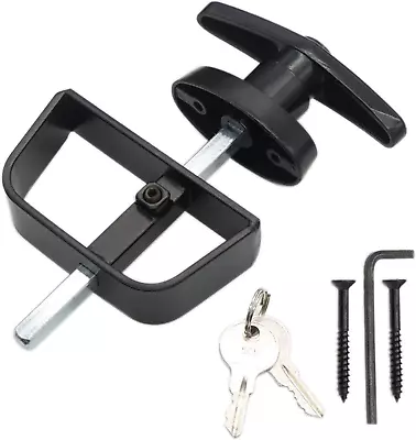 Shed Door Latch T-Handle Lock Kit With 2 Keys Shed Door Lock Storage Barn Shed • $21.02